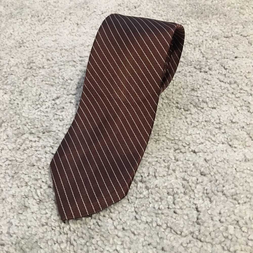 Pietro di como silk tie brown white stripe